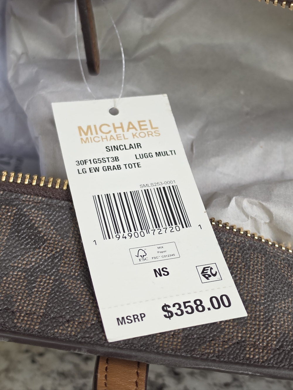 Michael Kors Sinclair Logo Large Brown Tote - Picture 7 of 9